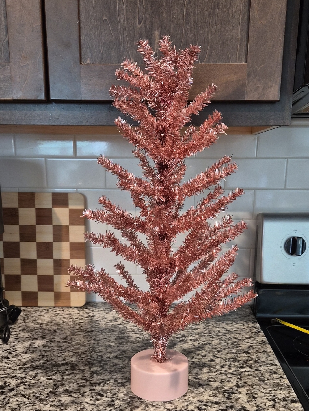 Pink Tinsel Tabletop Tree 22" Tall